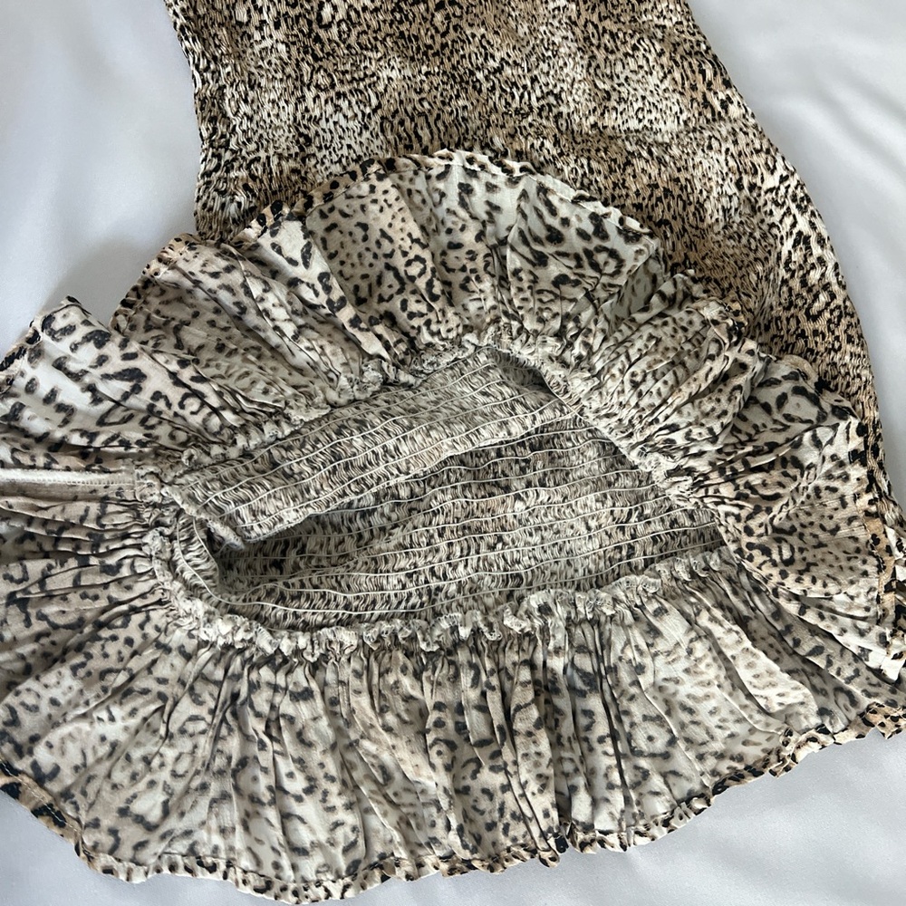Leopard Print Dress with Ruffle Hem - Picture 4 of 8